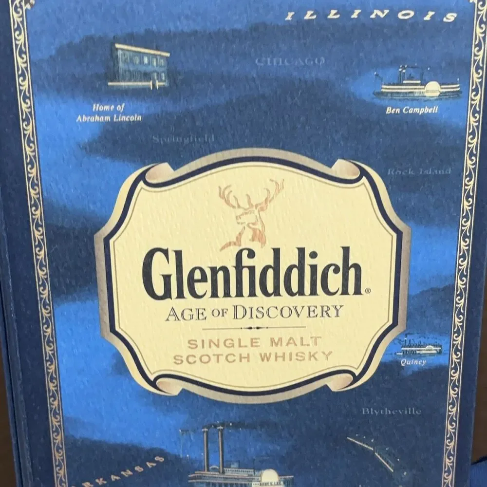 Glenfiddich Age of Discovery Empty Presentation Box 19 Year Bourbon Cask Blue